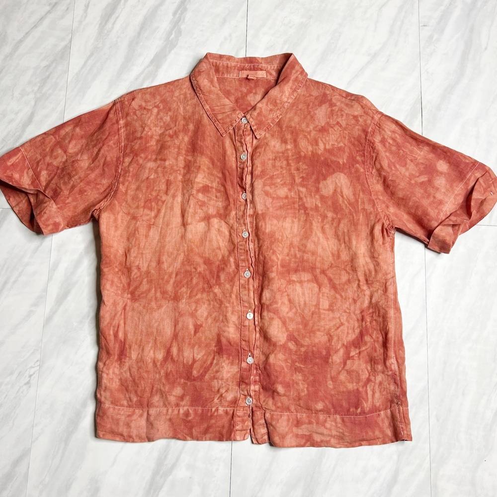 Eileen Fisher Tie Dye Casual Button Down XS
